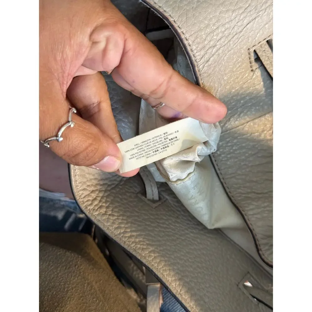 Kate Spade Gray Pebbled Leather Bucket Bag Tassel Crossbody Shoulder Handbag